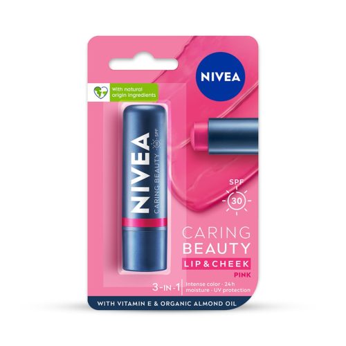 ff-e1766688756896.jpg NIVEA Lip Caring Beauty Pink Lip Balm | Lip & Cheek Tint with SPF 30 - Image 1