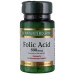 Nature's Bounty Folic Acid Supplement, Supports Cardiovascular Health | 250 Tablets