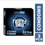 NottyBoy Let'sPlay Extra Lubricated Premium Natural Latex Condoms - 3Pcs Pack
