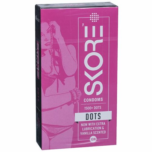 Skore-Condoms-Dots-With-Extra-Lubrication-And-Vanilla-Scented-1591005246-10072766-1-467120627-e1752773002400-1.jpg Skore Dots Vanilla Scented 10 Condoms - Image 1
